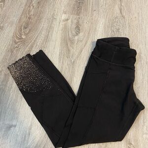 Black Embellished Women's Leggings